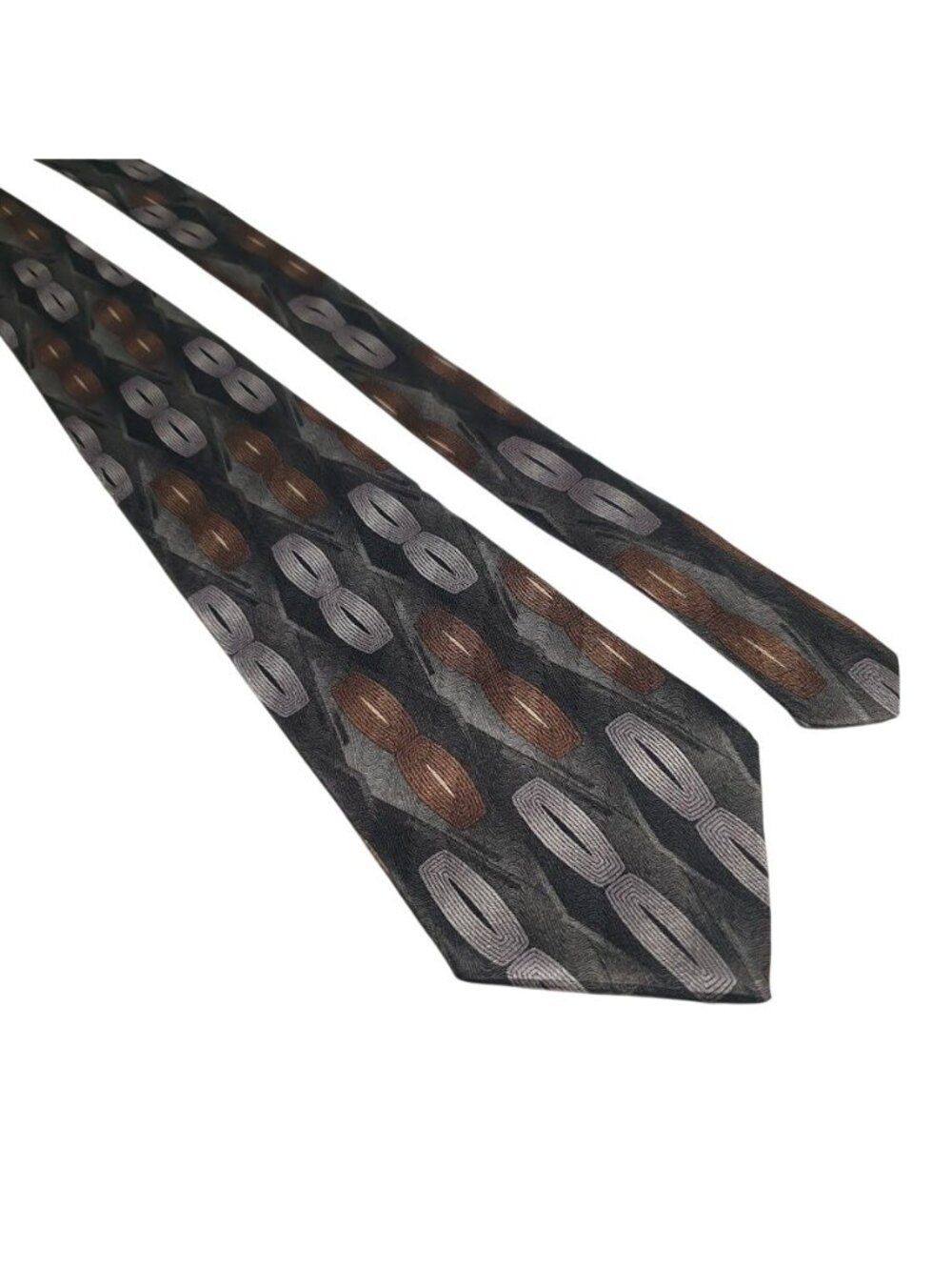 Murano Italia Woven Silk Tie Gray Brown Stylish Menswear Accessory Tiny Snag